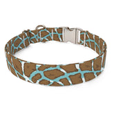 Giraffe Print Teal Sterling Premium Dog Collar